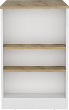 Kitchen Island with 3-Side Shelves Multicolor Engineered Wood | Includes three side shelves for storage and meal prep convenience