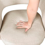 Lexicon Swivel Accent Chair, Modern Velvet Round Barrel Chair, Taupe | Swivel Chair with Open Back, Plush Foam Cushions, Metal Swivel Base for Living Room/Bedroom/Office/Small Spaces