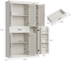 Garvee 70" Tall Kitchen Pantry Storage Cabinet,Modern Kitchen Hutch Cabinet | with Doors and Shelves, Freestanding Food Pantry with Large Storage Drawer for Dining Room and Household Organization