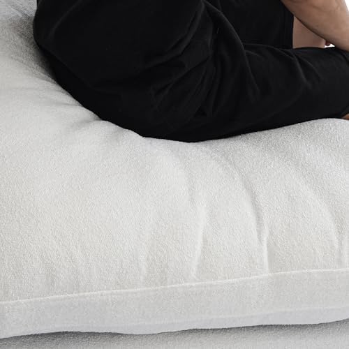 JACH Modular Sectional Sofas for Living Room, Deep 3-Seats Convertible Couch, Cushion Covers Removable, Modern Cloud Sectional Couches for Apartment (White), 120WE-3