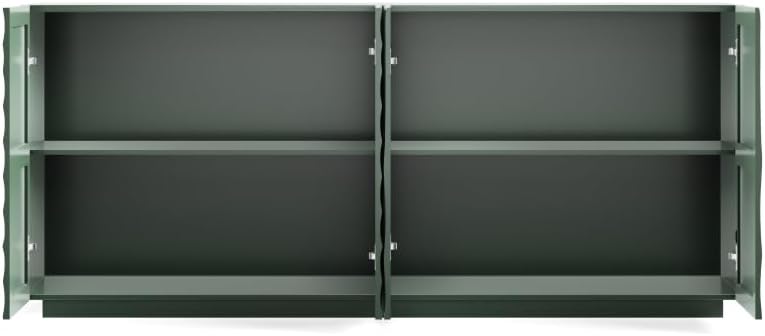Sideboard Buffet Cabinet, 59"Green Accent Cabinet with 4 Doors, Mid Century Modern Pantry Cabinet, Wood Buffet Cabinet, Media Cabinet, Console Cabinet, Cabinet for Entryway, Living Room, Dining Room