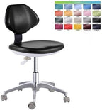BONEW-Oral Dental Chair Stool Assistant for Dentist Doctor's Stool Adjustable Mobile Chair PU Leather Black