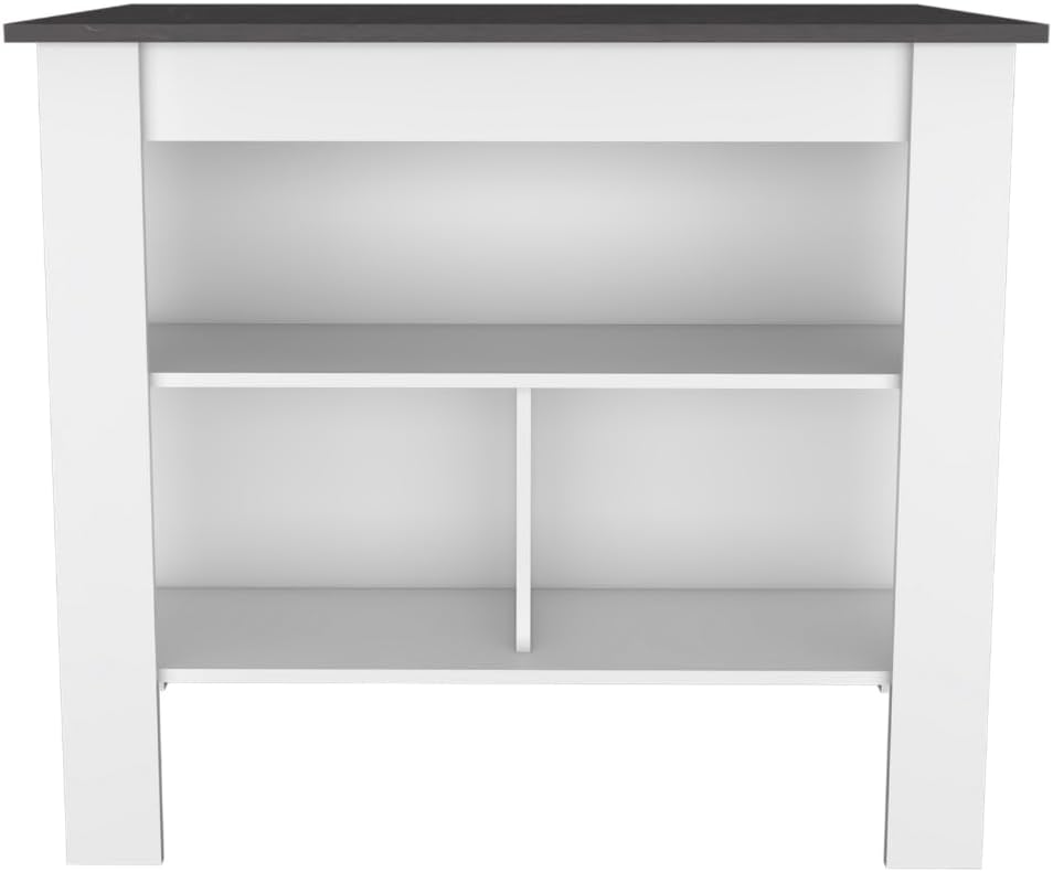 2-Piece Kitchen Set with Island and Pantry Cabinet | Spacious kitchen island with 8 storage shelves and a pantry cabinet with 2 doors