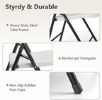 Folding Table and Chairs Set for 3, 4FT Foldable Plastic Table with Carry Handle & 2 Black Folding Chairs, Portable Indoor Outdoor Dining Set for Party, Wedding, Picnic, Camping, Events