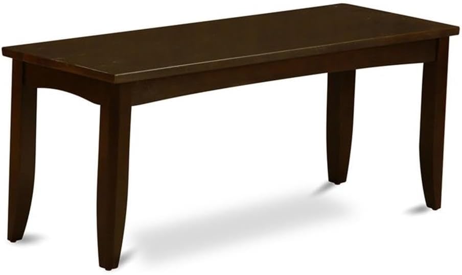 East West Furniture PFB-CAP-W Parfait Dining Table Bench with Wooden Seat, 52x15x17 Inch, Cappuccino