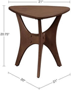 Starlight Canyon Home Solid Wood Mid Century Modern Side Table, Triangle Side Table with Rich Pecan Finish, Elegant Accent for Living Room Décor
