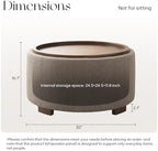 Zihanhome 30 Inch Round Storage Ottoman, Ottoman Coffee Table with Lift Off Lid, Boucle Modern Ottomans with Storage for Living Room, Bedroom, Apartments (Brown)