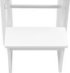 Folding Library Ladder Chair, 3-Step Stool Stepladders Lightweight Portable Multi-Functional Wood Step Ladder for Home,Kitchens, Garages (White)