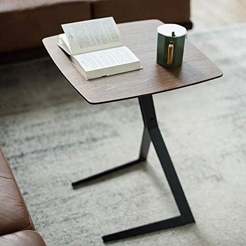 Telephone Table, Industrial Side Table,Telephone/Laptop Side Table,Sofa Side End Table,C Table for Small Space(Color:Wood,Size:17.3217.3223.62in)