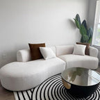 Acanva Formia Boucle Curved Sectional Couch for Living Room