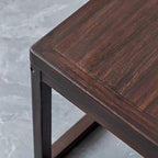 2 Piece Solid Walnut Wood Nesting Tables, Modern Square Stackable Coffee & Side Table Set, Pre-Assembled Space-Saving End Tables