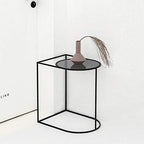 Telephone Table, Sofa Side End Table C Table Coffee Tables Telephone Tables Geometric Modern Glass and Metal Side End Table Stand