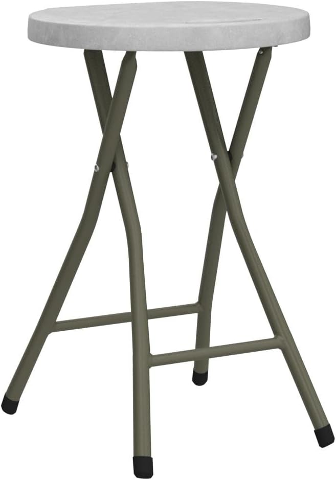 Set of 2 Stools - 18-Inch Folding Stools with 300lb Capacity for Indoor or Outdoor Use - Backless Portable Chairs for Adults by Lavish Home (White)