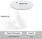 Etlegor Modern Round Glass Coffee Table, Tempered Glass End Table Accent Side Table for Living Room, Bedroom Office ﻿(Black)
