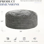 Hobestluk Adults Bean Bag Chair 5FT Big BeanBag Chair Giant Large Oversized | Memory Foam,Washable Cover,Unique Fluffy Bubble,Comfy Big BeanBag with Filling Lounging Gaming Bedroom Living Room | Grey 5FT
