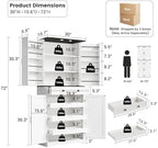 ELYKEN 72" Kitchen Pantry Storage Cabinet with Drawer, 3 Pull Out Shelves | 8 Door Shelves, Tall Pantry Cabinet Organizer, Farmhouse Kitchen Hutch, Pantry Storage Shelves, Dining Room, White