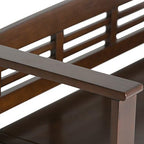 SIMPLIHOME Adams 48" Wide Solid Wood Storage Bench in Medium Brown