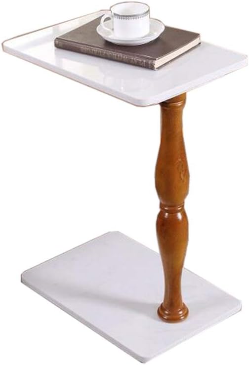Telephone Table, Marble Sofa Side Table,Magazine Table,Telephone Table,Square Mobile Coffee Table(Color:White,Size:16.7311.6123.62in)