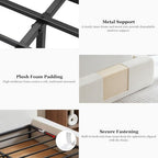 Queen Bed Frame w/ Classic Headboard, Cloud Upholstered Platform Bed Frame
