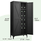 65"H Kitchen Pantry Storage Cabinets with 2 Doors and 3 Adjustable Shelves, Tall Metal Storage Cabinet with Adjustable Feet, White Cupboard for Kitchen, Dining Room, Living Room and Bathroom
