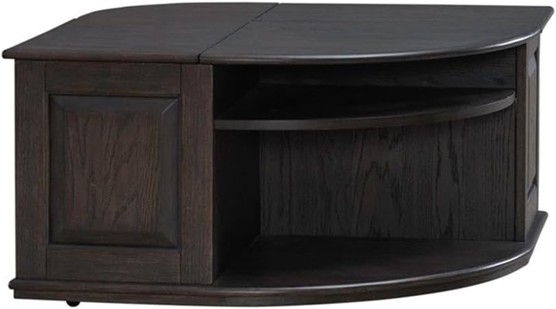 Pemberly Row 3 Piece Table Set, Rubberwood and Oak Veneers, Aged Oak Finish, Includes Cocktail Table with Lift Tops and Casters, 2 End Tables with Drawers, Antique Pewter Knobs, Living Room Furniture
