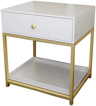 Telephone Table, Bedroom Bedside Table Multifunction Storage Rack Living Room Sofa Side Table Coffee Table Telephone Table 1 Drawer(White