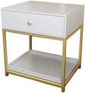 Telephone Table, Bedroom Bedside Table Multifunction Storage Rack Living Room Sofa Side Table Coffee Table Telephone Table 1 Drawer(White