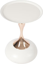 Small Round End Table,Modern Accent Tables,Sofa Tray Side Table,Drink Table for Living Room Bedroom,White