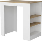 Kitchen Island with 3-Side Shelves Multicolor Engineered Wood | Includes three side shelves for storage and meal prep convenience