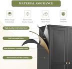 RAVIGIN Metal Storage Cabinet,61" H Pantry Cabinet with 2 Doors and 4 Adjustable Shelves,5 Tier Tall Kitchen Storage Cabinets for Kitchen,Pantry,Living/Study/Laundry Room(Black)