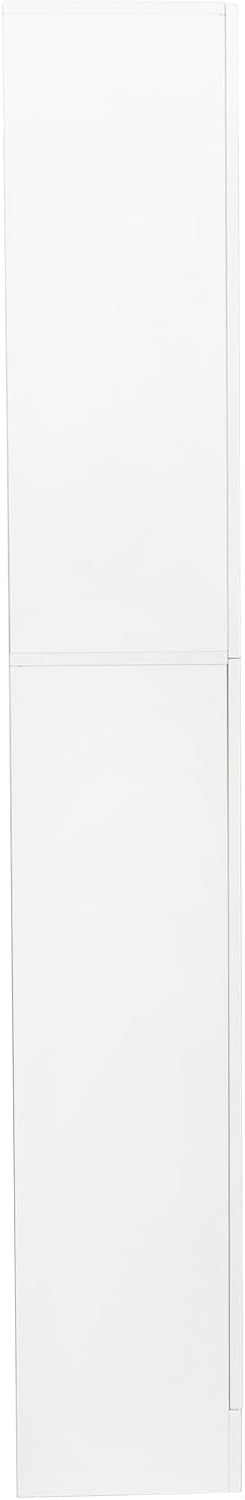 Freestanding Cabinet with Inadjustable Shelves and Two Doors for Kitchen, Dining Room, White