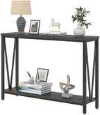 FOLUBAN Console Table for Entryway, Modern Sofa Table Behind Couch, Narrow Entry Table for Hallway, Living Room (Industrial, Dark Gray)