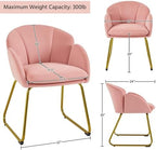 Yaheetech Flower Shape Vanity Chair with Petal Armrests, Pink