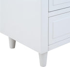3-Drawer Nightstand for Bedroom, Storage Wood Cabinet, Simple Bedside Table, Living Room Sofa Side Table, Telephone Table, Easy-Pull Metal Glides, No Assembly Required, Long-Lasting, White