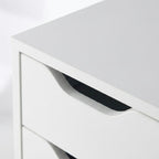 Furnifact White Tall Mobile Storage Cabinet, Multi-Storage Rolling Pantry, Contemporary Design, Durable Steel Frame, Easy Mobility and Spacious Organization