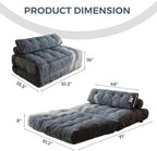 MAXYOYO Folding Sofa Bed, Convertible Chair Bed with Pillow | Foldable Couch with Back Support, Portable Fold Out Chair Comfy Floor Sofa for Living Room Bedroom, Dark Grey, Double