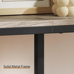 Yaheetech 63" Narrow Console Table Behind Couch & Entryway, Gray | Slim Sofa & Hallway Table, Metal Frame, Engineered Wood Top, Holds Lamps & Plants, Wall Anchors & Adjustable Feet, Easy Setup