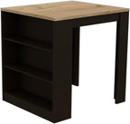 3-Drawer Kitchen Island Wenge and Pine with Particle Board | Modern kitchen island with 3 drawers and open shelves for organized storage