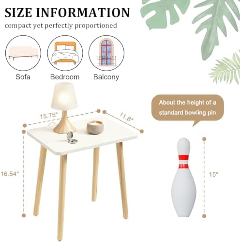 FORAOFUR Small Side Table, Modern Wood Mini Coffee Table, Easy Assembly Compact End Table for Living Room Bedroom Sofa, Minimalist White Accent Furniture for Small Spaces