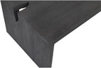 Pemberly Row 3-Piece Cocktail Table Set, Reclaimed Solid Wood, Ebony Gray Finish, Includes 1 Coffee Table and 2 End Tables, Mid-Century Modern Style, Unique Carvings for Living Room Decor