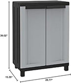 Terry 1002709 Wardrobe Low Plastic, Grey/Black