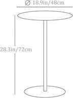 Multifunctional Round Metal End Table, Minimalist Solid Color Large Base Coffee Table Cocktail Table Tray Table for Living Room Sofa Balcony Bedroom Garden Lounge(48x72cm, Cream)