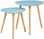 Convenience Concepts Oslo Nesting End Tables, Sea Foam / Light Oak