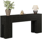Tribesigns 71-Inch Long Console Table for Entryway, Farmhouse Sofa Console | Wood Entry Table, Console Table for Hallway, Foyer, Living Room, 300 Lb Capacity, Sturdy and Stable, Easy Assembly, Black