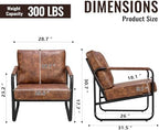 PrimeZone Faux Leather Mid-Century Modern Accent Chair, Brown