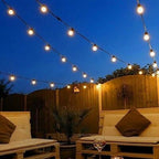 50FT LED Outdoor String Lights with 27 G40 Bulbs (2 Spare) Connectable Yard Hanging Lights for Party Tents Patio Gazebo Porch Deck Bistro Backyard Balcony Pergola Outside Decor