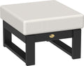 LuxCraft Poly Lanai Deep Seat Cushioned Outdoor Ottoman Table Padded Footrest Foot Stool for Outside Patio Deck Pool Porch Garden - USA Amish Made (Black, Canvas Fabric)