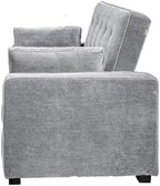 Serta Ainsley 66.5" Convertible Sleeper Loveseat, Full Size, Dreamcoil Comfort, Soft Woven Fabric, Light Grey