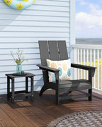 Weatherproof Outdoor Side Table, HDPE Small Outdoor Table for Adirondack, 16.6-Inch Patio Square End Tables for Garden, Backyard, Porch, Deck, Balcony, Poolside (Black)