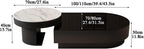 Contemporary Chic Sintered Stone Nesting Coffee Table Set of 2 with Drawer | Mesa de Centro para Sala with Storage, Multi-Purpose Accent Center Table for Living Room & Office(A,100cm/39.4in)